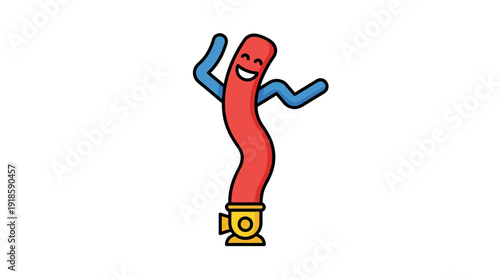 Cartoon icon air dancer inflatable human figure d flat vector isolated white background