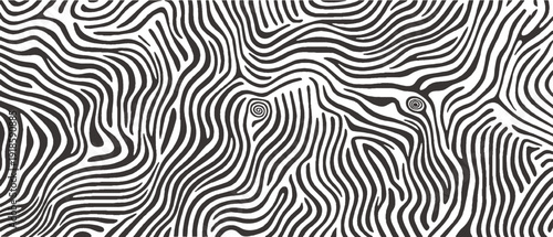 Black and white striped liquid paint effect vector seamless pattern. Wavy psychedelic background of moving liquid. Modern zebra backdrop. vector Eps10