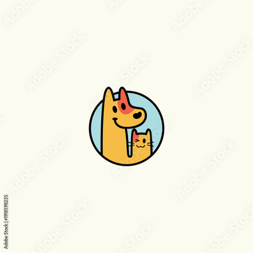 Pet Dog Cat Logo Vector Veterinary Mascot