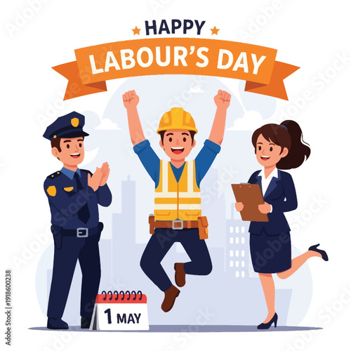 Happy Labour Day Celebration of Diverse Professions