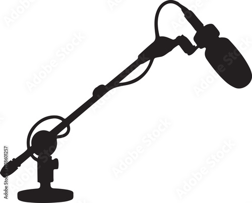 Adjustable studio microphone boom arm silhouette icon