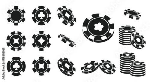 Casino Poker Chips Collection - Gambling & Game Icons
