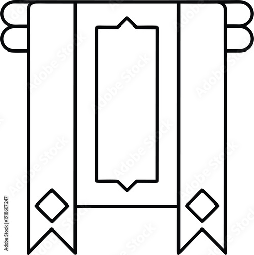 bookmark in haggadah line art vector illustration on transparent background