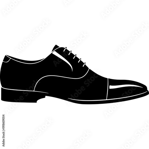 Black Formal Dress Shoe Vector Illustration