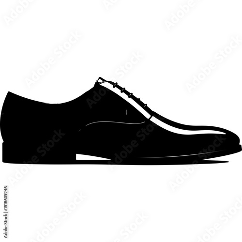 Elegant Black Dress Shoe Vector Illustration