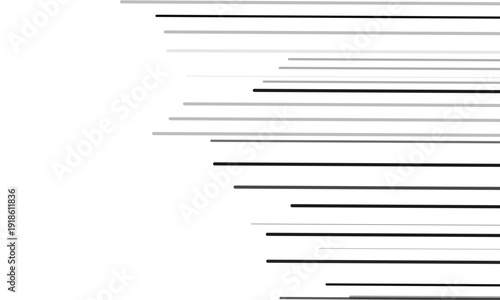 Straight speed lines repeating pattern. Black and white horizontal stripes gradient. Abstract fast effect texture.