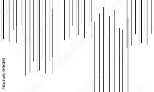 Straight speed lines repeating pattern. Black and white vertical stripes lines. Abstract fast effect texture.  Abstract fast effect texture. Comic cartoon rays and beams wallpaper. Vector background
