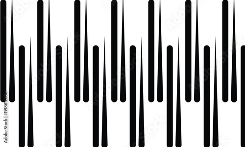 Straight speed lines repeating pattern. Black and white vertical stripes lines. Abstract fast effect texture.  Abstract fast effect texture. Comic cartoon rays and beams wallpaper. Vector background