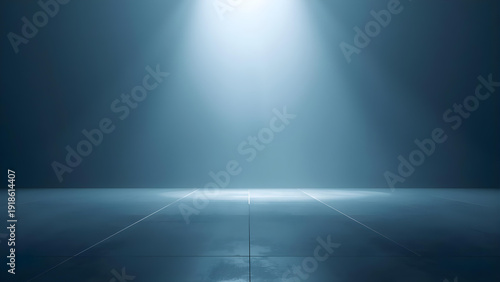 Empty court under bright light viewpoint