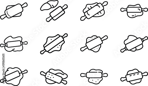 Set of sewing and clothing icons vector illustration design symbols cartoon pattern tool transport sign