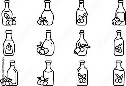 Seamless vector illustration set featuring a vintage collection of black wine and liquor bottle silhouettes with glasses for bar and restaurant design