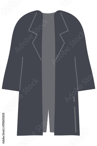 光沢のある黒いコートのイラスト