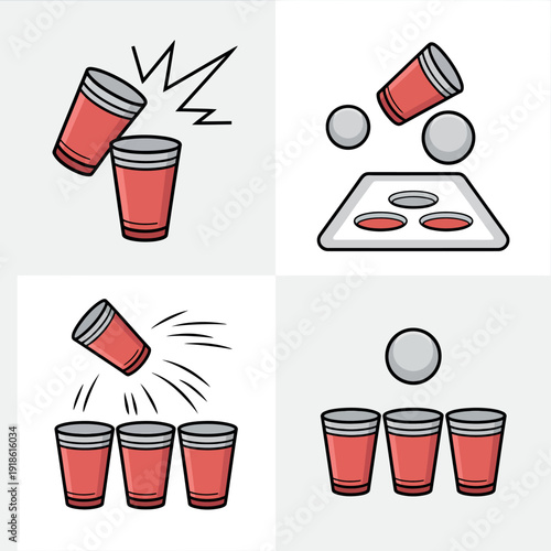 Beer pong gameplay illustration