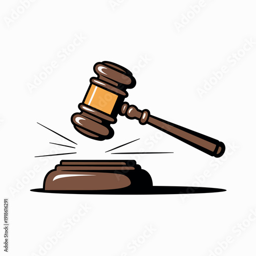 Judge gavel hitting sound block