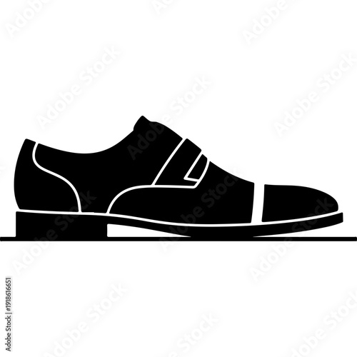 Black Formal Dress Shoe Vector Illustration