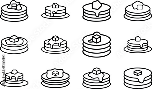 Seamless vector pattern with cute cartoon cakes and cupcakes, chocolate cream desserts, cherries and strawberries, sweet bakery illustration set