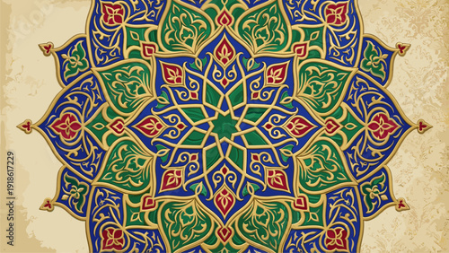 Fotografía Intricate Islamic Geometric Pattern Mandala Background Design Template