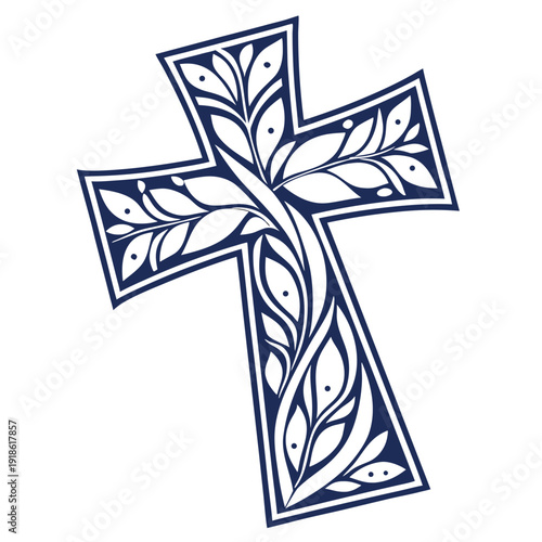 Resurrection Cross Abstract Art Flat Vector Illustration Representing Hope and Eternal Life in Christian Faith