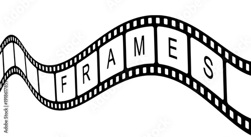 Wavy film strip with frames illustration displayed in a creative graphic design format