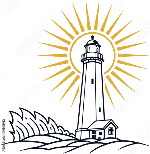 Radiant Light Burst Background Representing the Resurrection Flat Vector Illustration for Spiritual and Faith Based Media