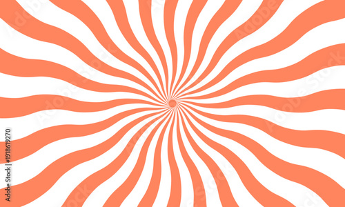 light orange and white sunburst background vector design. comic background with retro rays. sunburst pattern background.