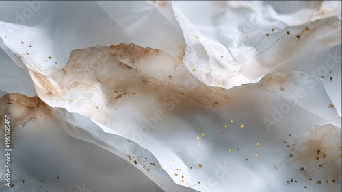 Abstract composition of layered translucent vellum with subtle textures