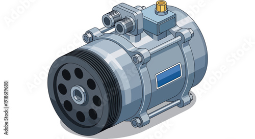 Automotive Air Conditioning Compressor Unit for Vehicle Climate Control System.