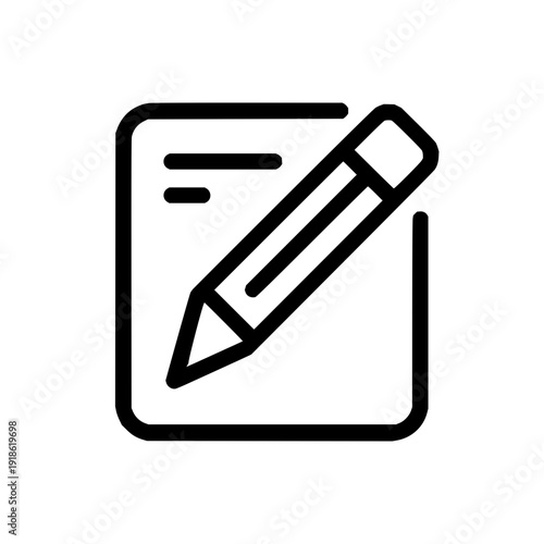 Edit document icon vector illustration for write text with pencil on paper for note and create 100 character