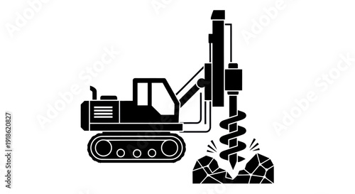 Heavy Duty Drilling Rig Machine Icon for Construction and Mining Operations.