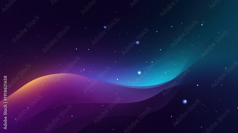 Obraz premium Dark blue and purple space background with a purple line and stars