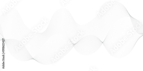 Abstract wave element for design. Digital frequency track equalizer. Stylized line art background. Vector illustration. Wave with lines created using blend tool. Curved wavy line, smooth stripe.. 