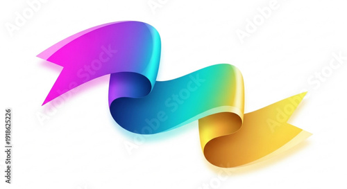 Colorful gradient arrows twist and turn in dynamic motion on white background