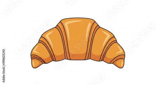 Golden brown croissant on white background tasty breakfast pastry