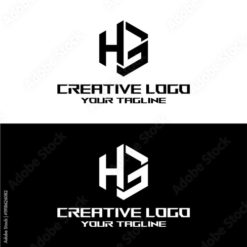 creative letter logo hg design vector