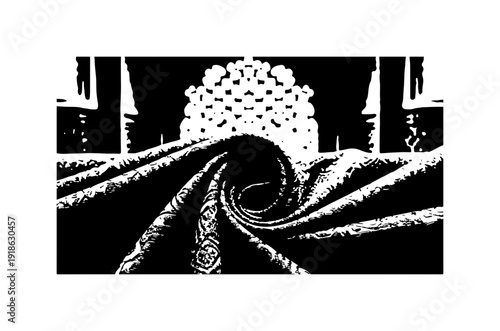 Intricate Islamic Architecture Drapery Pattern
