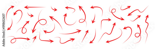 Arrow vector elements hand drawn arrows brush stroke curly arrow collection.