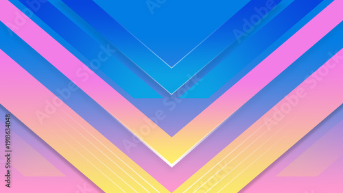 Vibrant Gradient Chevron Abstract Art Wallpaper