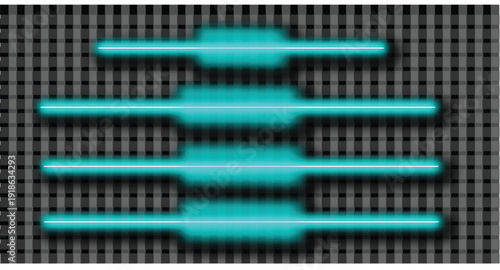 Blue Neon Light Bars with Futuristic Glow Effect
