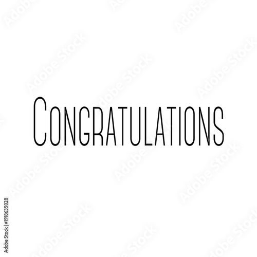 Hand drawn lettering black Congratulations on white background. Modern brush lettering calligraphy poster, Ink illustration.by isolated Card banner design. success stories. Vector illustrator EPS