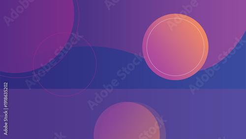 Abstract Geometric Background with Purple and Orange Gradient Circles