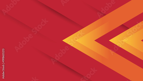 Energetic Red Abstract Banner with Futuristic Chevron Design