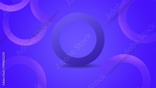 Modern Abstract Purple Geometric Background with Floating Rings