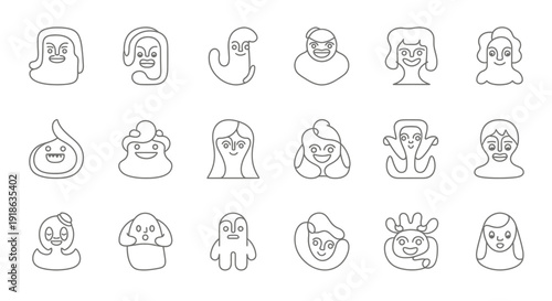 set of vector silhouettes of people with hands