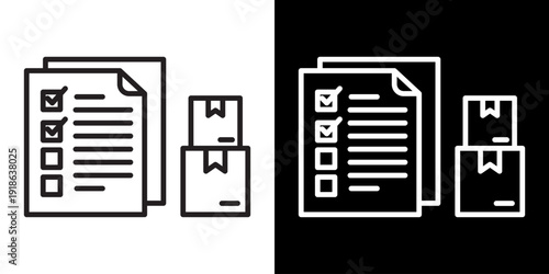 Packing List White Icon Set Design