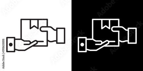 Product Delivery White Icon Set Design