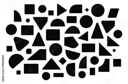 Wallpaper Mural Modern abstract geometric forms set featuring various shapes with rounded corners for creative design Torontodigital.ca