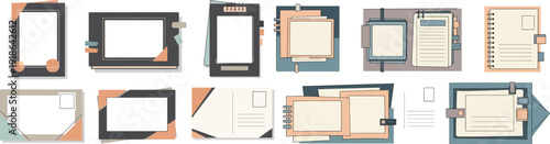 Modern Minimalist Frames and Planner Layout Templates for Productivity and Spring Organization Concept