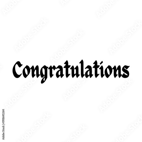 Hand drawn lettering black Congratulations on white background. Modern brush lettering calligraphy poster, Ink illustration.by isolated Card banner design. success stories. Vector illustrator EPS
