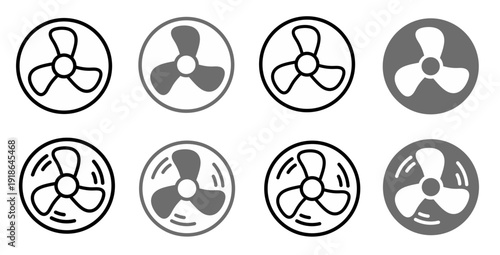 Fan icon set. Vector illustration of fan icon set