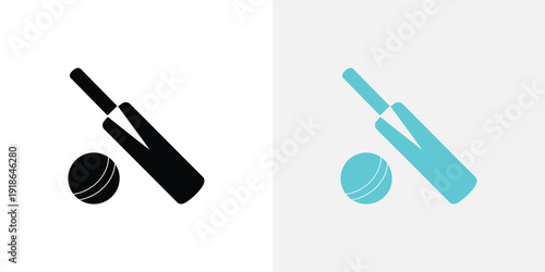 Black and blue cricket bat and ball cricket ball